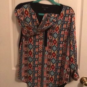 Long sleeve multi colored blouse